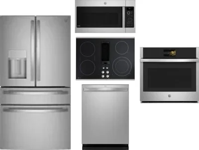 5 Piece Package Includes Refrigerator, Cooktop, Wall Oven, Microwave And Dishwasher